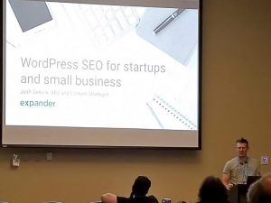 Josh Gellock talking about SEO for startups and small business